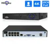 Hiseeu 8ch 10ch 4K 8MP 5MP POE NVR для POE IP -камеры Система видеонаблюдения H265 48V 8023AF CCTV Регистратор XMeye App AA2204340290