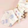 Bow Ties 10pcs Baby Wash3Cloth Set Cartoon Double couche Gauze Fabil Totton Burp Tissu