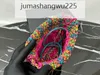 Luxury designer22mini handbag calfskin cord lace paired with metal shoulder bag colorful garbage bag20cm