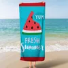 Toalha Retângulo Digital Impresso Microfiber Beach Com padrão de frutas para racks à beira da beira da beira do banheiro rack aquecido