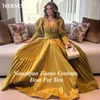 Вечеринка платья Nersesian Vintage Green Chiffon Special Evond Puff Long Ryeves v Nece Prom Hone