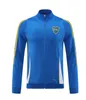 24 25 Juniores Boca Junksack Jacket Jacket Long Zipper Men's Soccer Jacket Conjunto, traje de treinamento de futebol de manga longa, Maradona Tevez de Rossi 2024 2025 Treining Suit