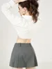 Gonne mini abiti mini y2k neri carini coreane alla moda estate pieghettate per donne micro alta vita asimmetrica