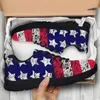 Casual Shoes INSTANTARTS American Flag Design Black Soft Sole Comfortable Sneakers National Flags Demand Custom Outdoor