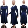 Casual klänningar cm. 2024 Spring Solid Long Sleeve Midi Women Dress Bodycon Vestidos Vintage Club Evening Sexy Party