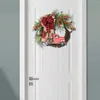 Fleurs décoratives de la porte de Noël de la couronne de Noël escaliers avant 45 cm foyer rouge