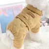 Hundkläder husdjurskläder est fyrbenad super varm bomullsskadade kläder förtjockade 2024 jumpsuit vinter down jacka