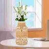 Vases en verre rattan art art créatif fleur de bureau décoration d'anniversaire pour fille fleuriste tissée simple décorations rustiques à la maison