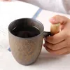 Muggar jfbl japansk stil vintage keramisk kaffemugg tumbler rost glase te mjölköl med trä handtag vatten kopp hemmakontor