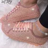 Casual Shoes 2024 Women's Glitter Sneakers Woman Flat Spring Ladies Vulcanized Female Platform Lace Up Fashion