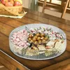 Plates Fruit Platter Round Divided Serving Tray With Lid Plate Appetizer For Party Candy Pastry Nuts Dish Accessories