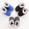 Stövlar 2024 Baby Winter Warm Spädbarnsbarn Canvas Snow Boy Shoes Toddler Zipper Plush Anti-slip 0-18m