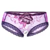 Women's Panties Mens Gay Floral Embroidery See Through Mesh Brief Low Rise Lace Crotchless Underpant Sissy Underwear Lingerie Nightwear