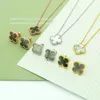 fashion necklace ladies New Brand 925 sterling silver Clover Earrings Charm Gold Pendant for women High Quality Designer Necklace Jewelry Set