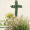 装飾的な花4 PCSスチールワイヤークロスガーランド植物スタンドフラワーウォールホルダーアイアンフローラルリースフレーム