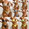 Kvinnors badkläder Kvinnor Sexig 2024 Micro Bikini Brasiliansk rand Solid Color Lace-Up Split Swimsuit Figur Set Set