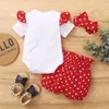 Vêtements ensembles nés bébé bébé fille de vêtements quotidiens ensemble Love Wave Point à manches courtes Shorts supérieurs Summer Summer Lovely 3pcs tenue pendant 0-18 mois