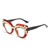 Lunettes de soleil Cat Eye Anti Blue Lumières Lumières Femmes Designer Diamonds Frame Retro Radiation Resistance Eyewea