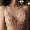 Feestjurken luxe halter champagne prom jurk voor vrouwen 2024 jaarlijkse verjaardag onsterfelijk lang temperament banketavond