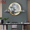 Lâmpada de parede 8m imagem moderna dentro criativo paisagem chinesa mural fundo cabeceira arandela led para casa sala de estar