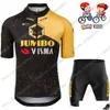 Radsporttrikot setzt Kinder Jumbo Visma Trilogie Set Italien Frankreich Spain Tour Jungen Mädchen Kleidung Rot gelb Drop Lieferung Sport im Freien OTXSF