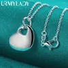 Hängen Urmylady 925 Sterling Silver Love Heart 16/18/20/22/24/26/28/30 Inch Pendant Necklace For Women Wedding Party Fashion Jewelry