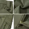 Pantalon masculin Hiver Softshell Military Tactical Mens Fleece Cargo imperméable Camouflage de combat de vent en vent.