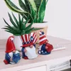 Figurine decorative 4 luglio Gnomi set da giorno di indipendenza Gnome Ornome President Election Decoration Patriotic Plush Bolls