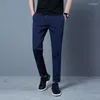 Męskie spodnie Casual Business Stretch Slim Fit Elastic Talia Jogger Koreańska klasyczna Blue Black Grey Male Brand Brand Spodni