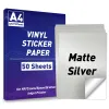 Papier 10/50 vellen A4 Sticker Printer Paper Matte Silver Paper Sticker Zelflijm label waterdicht voor inkjet laserprinter Carft