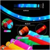 Led Rave Toy Party Toys Flash Bellows Vent Decompression Light Water Pipe Pop Tube Decompressions Light-Emitting Telescopic Drop Del Dhgrk