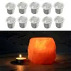 Candle Holders 10pcs Mini Round Silver DIY Holder Tray Container Accessory Aluminium Home Party Decorative Parts