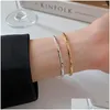 Bangle Minar Simple Gold Sier Color Metallic Bangles mässing PLEATED FÖR WIMAN MAN UNI Statement Casual Accessoarer Drop Delivery Jewelr Dhhbx
