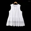 Kvinnors blusar White Doll Lace Tank Top Kvinnlig ärmlös basskjorta