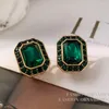 Brincos de garanhão moda jóias vintage temperamento cor verde vidro para mulheres feminino presente de casamento gota