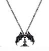 Queen Mother Demon Evil Titanium Black Wings Diamond Saturno Necklace Super Cool Punk BAT4270333