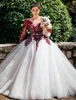 2021 Princess White and Borgogna Didetine da sposa maniche lunghe Trainne Plus Country Garden da sposa abiti da sposa da sposa da sposa da sposa