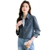 Blue Denim Jacket Spring and Autumn Shirts Spring Clothing 2024 New Spring Small Shirt Top High-End Feeling Shirtr5jx