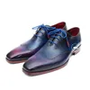 Vestido tênis retro estilo britânico Brogues artesanais Multicolor Pintado a mão Oxfords Plain Toe Lace-up Men's Elegant