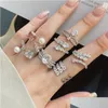 Bröllopsringar Diamond Designer Ring for Woman 925 Sterling Sier Square Zirconia Womens Love Promise Wed Engagement Luxury Jewelry GI DHK4W