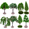 装飾的な花8 PCSマイクロランドスケープツリー装飾サンドテーブルDIYモデルミニ飾りデスクデコレーションガーデンの木の木の木の木の木