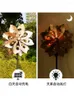 Garden Decorations Outdoor Solar Powered Luminous Windmill Lawn Courtyard Metal Crafts Iron Art Decoration