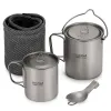 Suprimentos Lxada Titanium 750ml Pote de camping tabela 420ml Water Caneca dobrável SPORK AO ANTERAÇÃO DO CAMPINHO DO CAMINHE