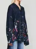 Women's Blouses 2024 Shirt Korean Fashion Clothing Double Cotton Gauze Printed Plaid Heavy Craftsmanship