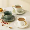 Tazze moderne in stile europa nobile tazza di caffè in ceramica piattino 200 ml di succo di succo di tè di tè di lusso bevande per bevande da cucina bevande cucina