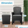 Camp Furniture Patio Porch Sets - 3 Piece Rattan Wicker Chairs With Table Conversation Bistro Set Outdoor Garden Drop Delivery Sports Ot4If