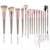 15st Champagne Gold Makeup Brush Set Loose Powder Eyebrow Full 240403