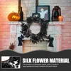 Dekorativa blommor halloween krans svart ring pumpa hängande ornament skräck atmosfär hem dekoration för prop vägg