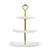 Plates 3 Tier Cake Tray Holiday Party Stand Afternoon Tea Wedding Plastic Display Rack Table Decoration Trays