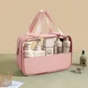 Storage Bags Women's Cosmetics Organizer Bag Portable Travel PVC Translucent Multi-Size Large Capacity Home Accessories